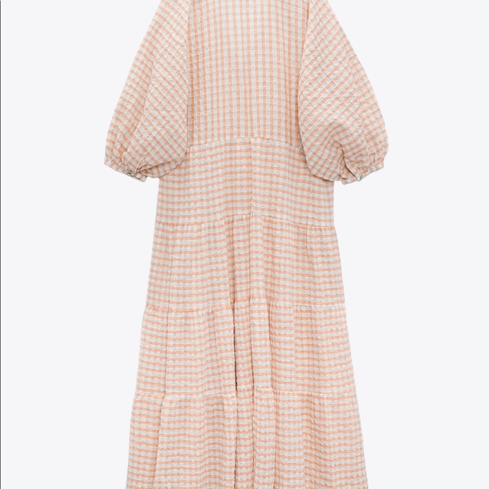 Zara Voluminous Plaid Dress